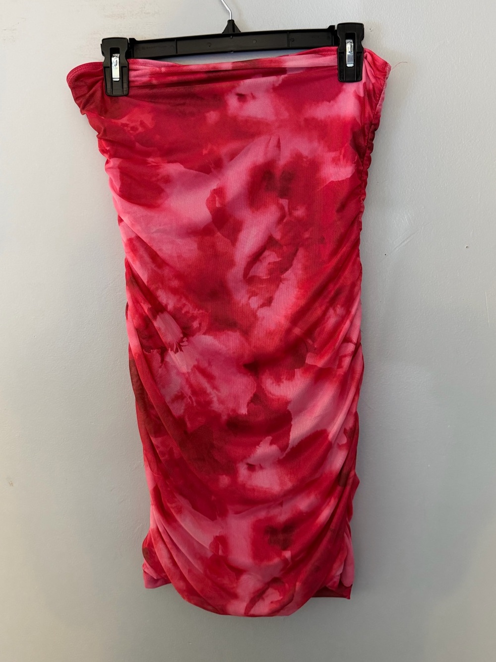 SHEIN Hot Pink Strapless Ruched Tube Dress